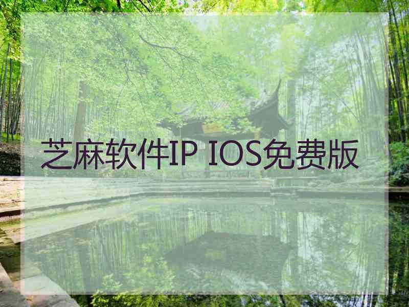 芝麻软件IP IOS免费版