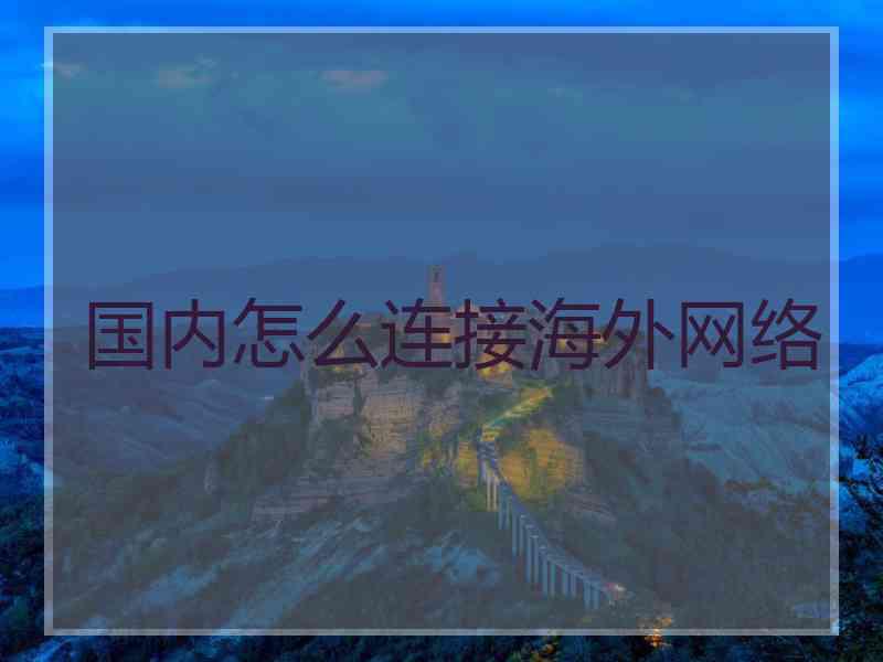 国内怎么连接海外网络