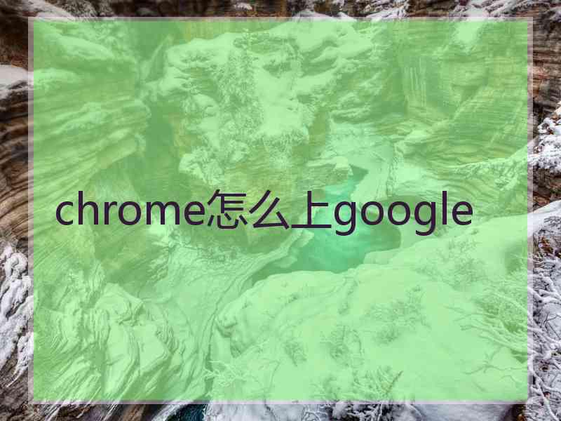 chrome怎么上google