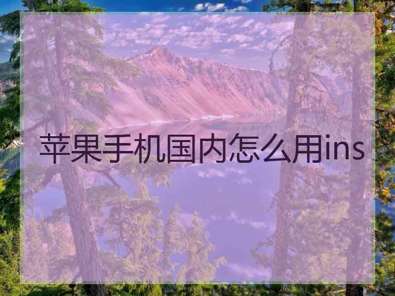 苹果手机国内怎么用ins