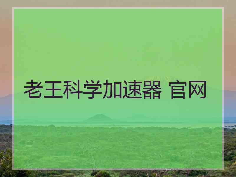 老王科学加速器 官网