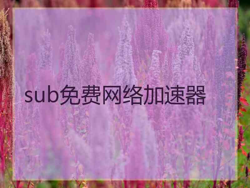 sub免费网络加速器