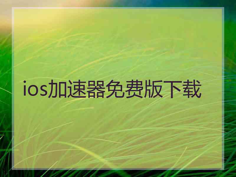 ios加速器免费版下载