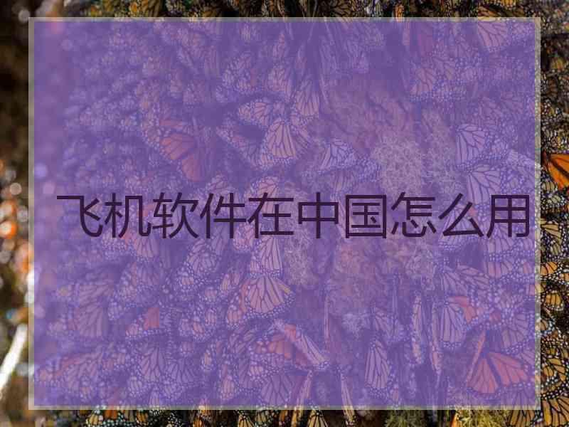 飞机软件在中国怎么用