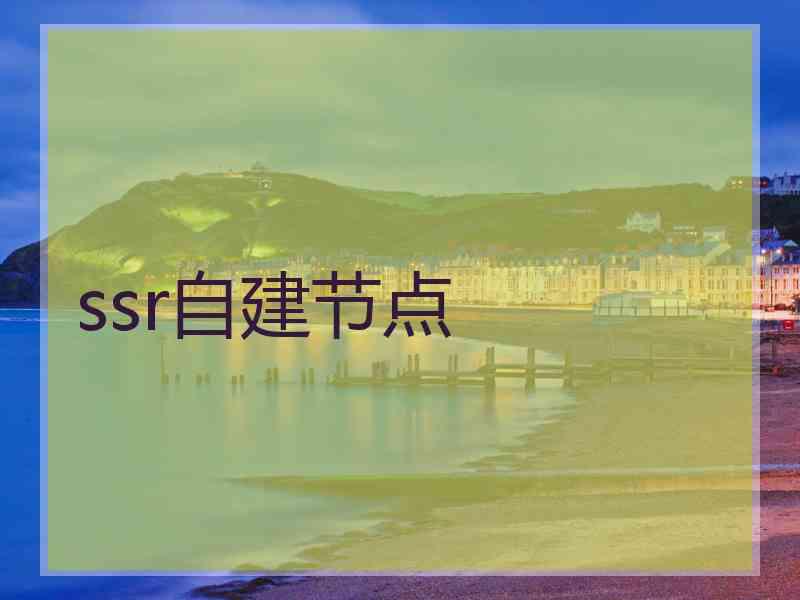 ssr自建节点