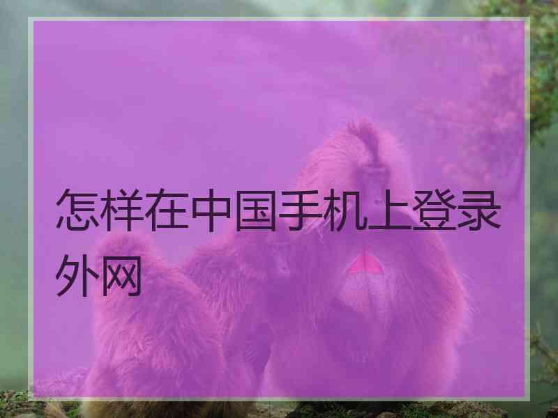 怎样在中国手机上登录外网