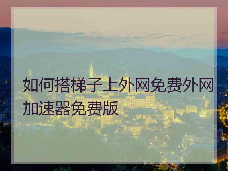 如何搭梯子上外网免费外网加速器免费版