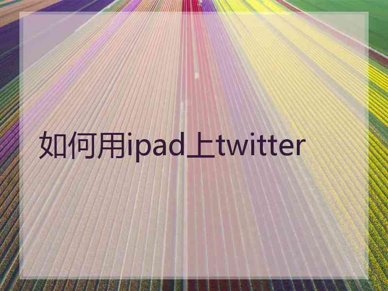 如何用ipad上twitter