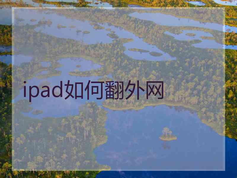 ipad如何翻外网
