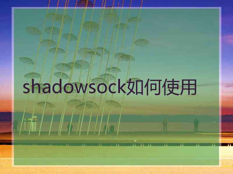shadowsock如何使用