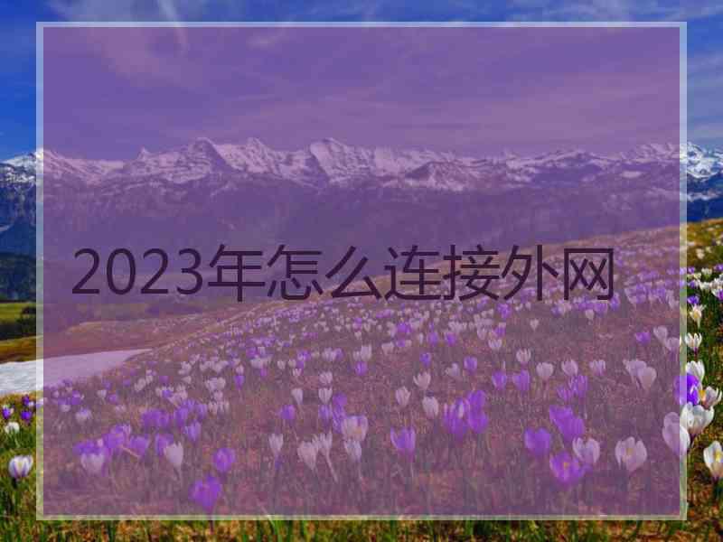 2023年怎么连接外网