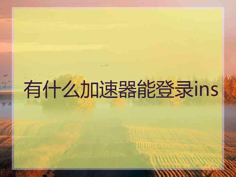 有什么加速器能登录ins