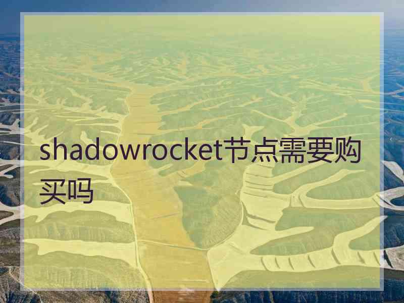 shadowrocket节点需要购买吗