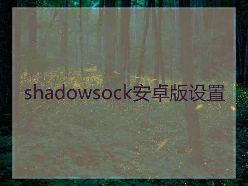 shadowsock安卓版设置