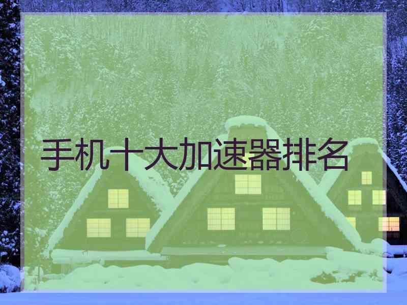 手机十大加速器排名