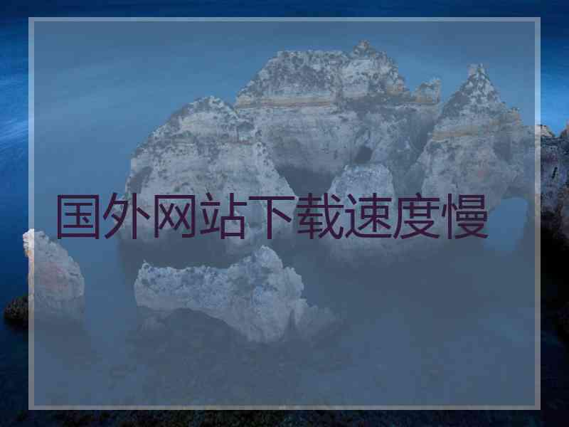 国外网站下载速度慢