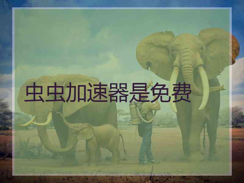 虫虫加速器是免费