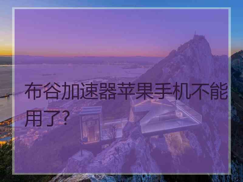 布谷加速器苹果手机不能用了?