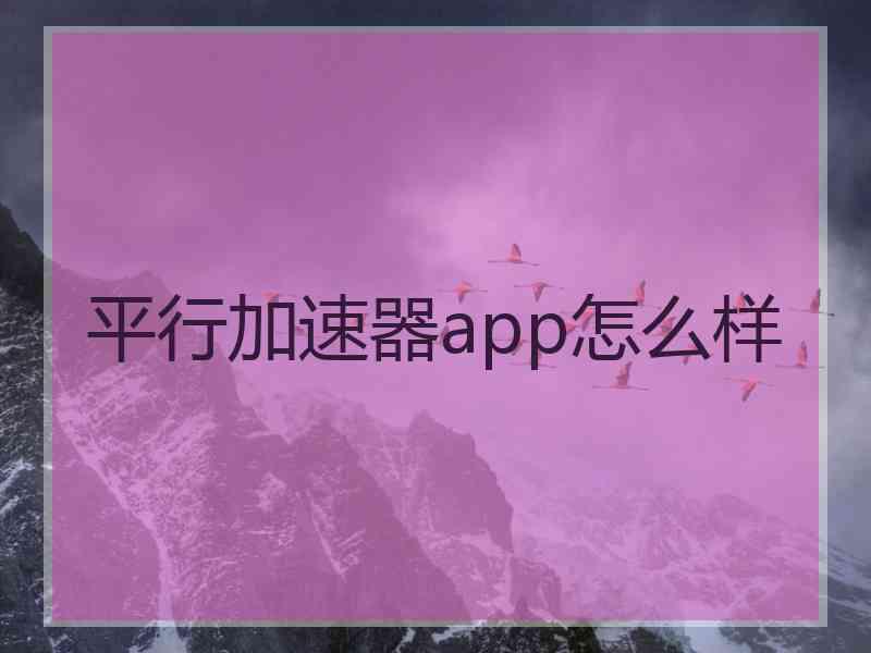 平行加速器app怎么样