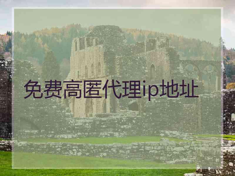 免费高匿代理ip地址