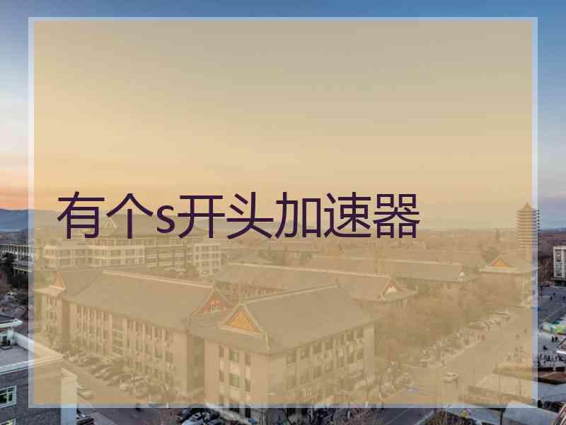 有个s开头加速器