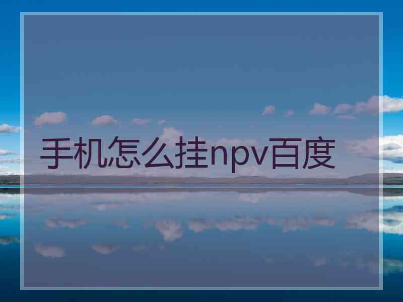 手机怎么挂npv百度