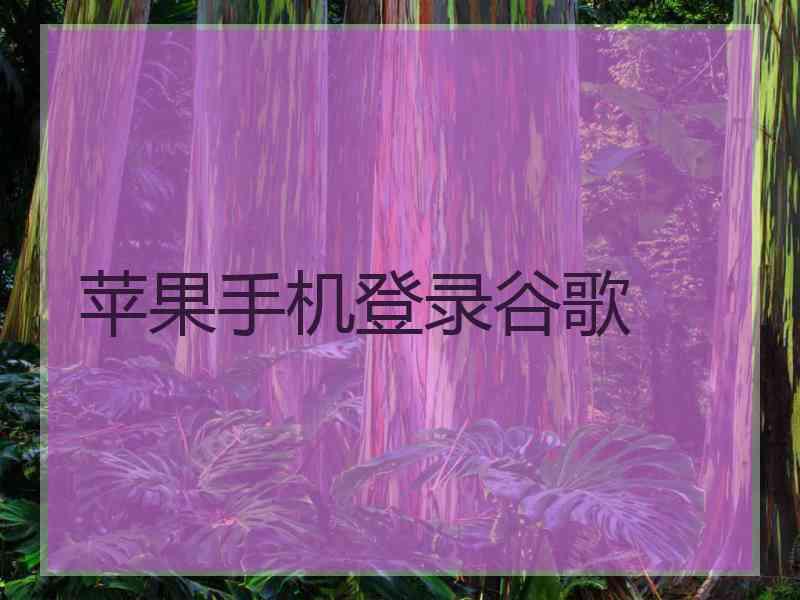 苹果手机登录谷歌