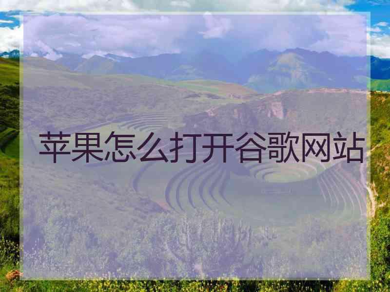 苹果怎么打开谷歌网站