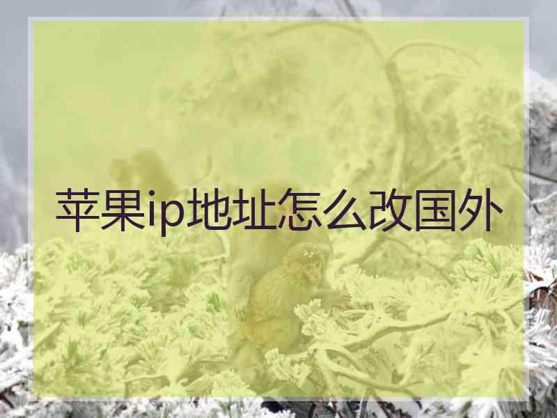 苹果ip地址怎么改国外