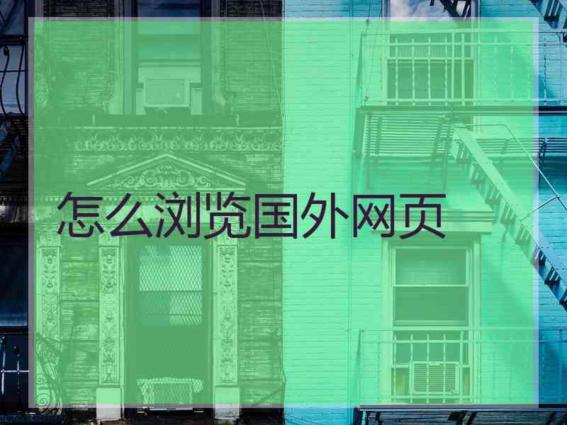 怎么浏览国外网页