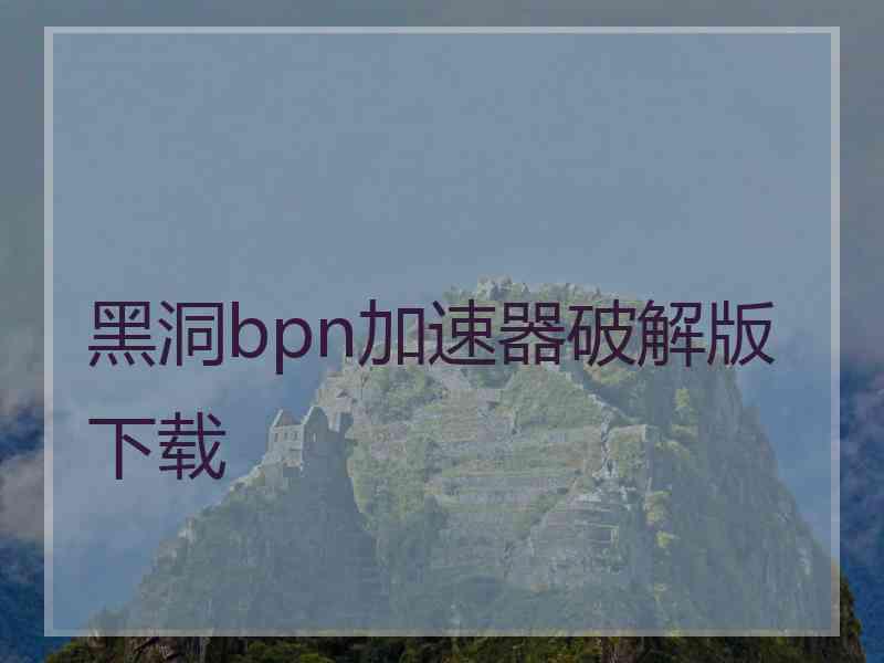 黑洞bpn加速器破解版下载