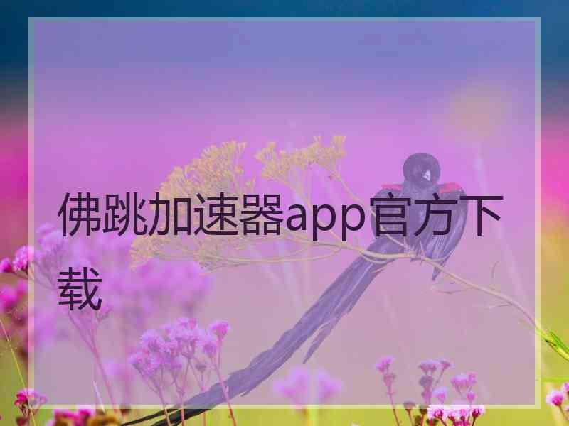 佛跳加速器app官方下载