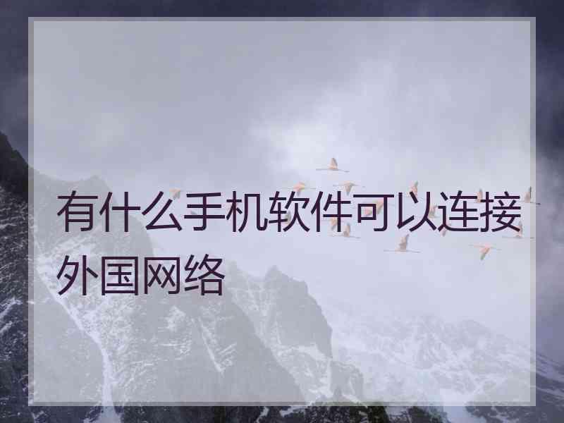 有什么手机软件可以连接外国网络