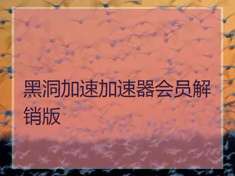 黑洞加速加速器会员解销版