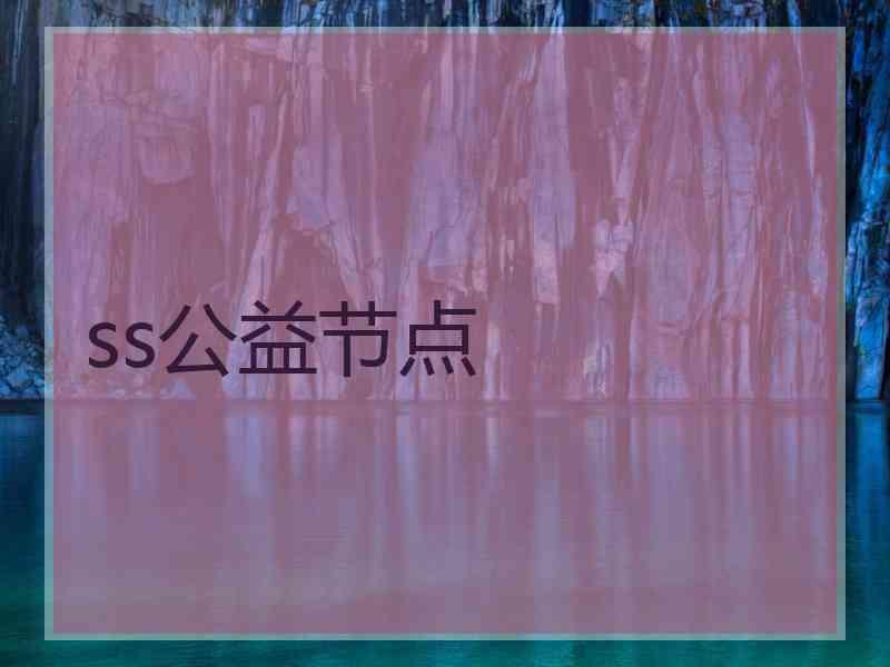ss公益节点