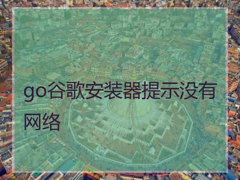go谷歌安装器提示没有网络