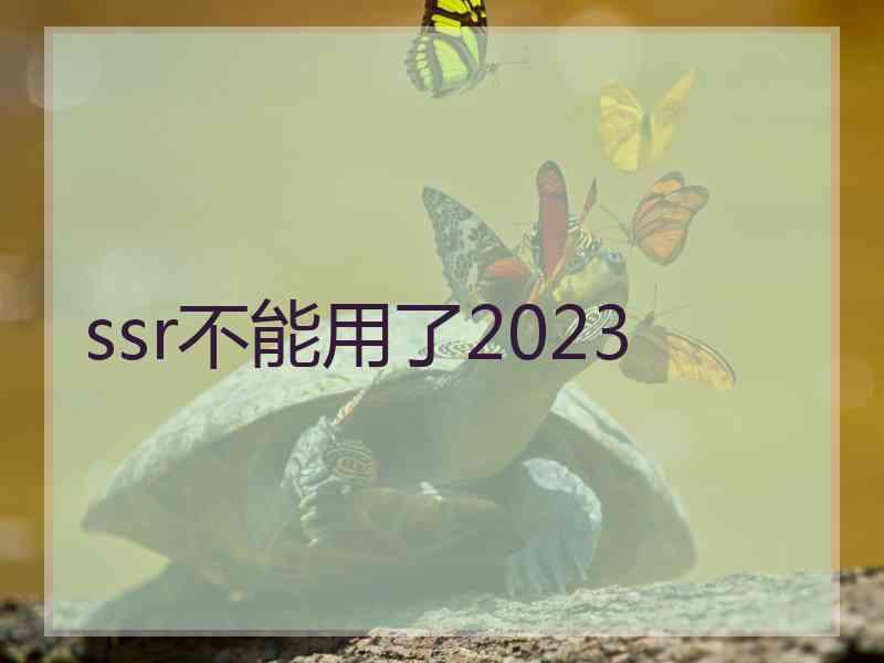 ssr不能用了2023